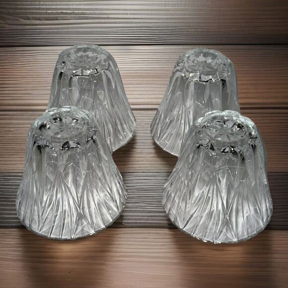 Set Of 4 DePlomb USA 24% Lead Crystal Fluted Votive Candle Holders 3" - Picture 5 of 6